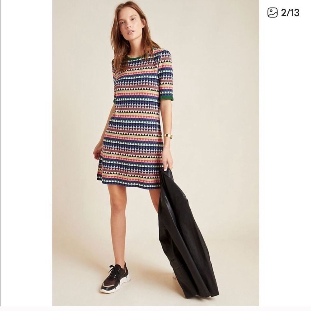 [Anthropologie Aldomartins] Helena Colorful Wool Knit Dress - Size S/M